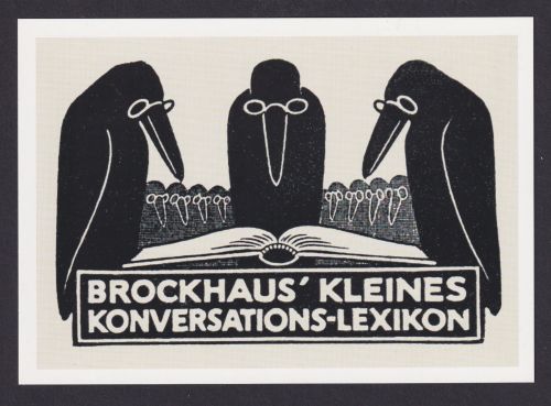 Künstler Ansichtskarte Reklame Werbung Brockhaus Kleines Konversations Lexikon