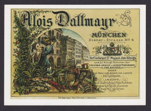 Künstler Ansichtskarte Reklame Werbung Alois Dallmayr München Hoflieferant
