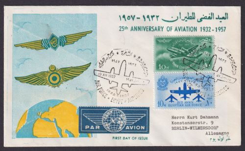 Flugpost Brief Air Mail Ägypton 25 J 1932-1957 nach Berlin Wilmersdorf wunderbar
