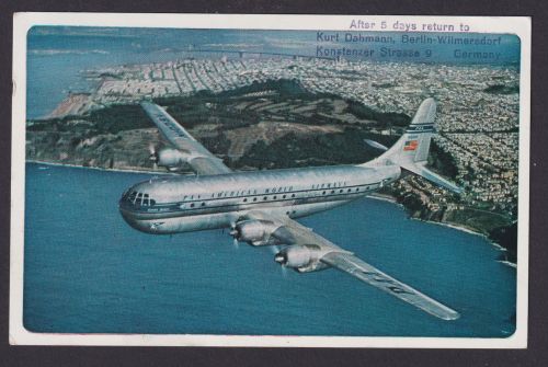 Flugpost Brief Air Mail gute Flugkarte + inter. DDR Frankatur Marxblock 1 Direkt