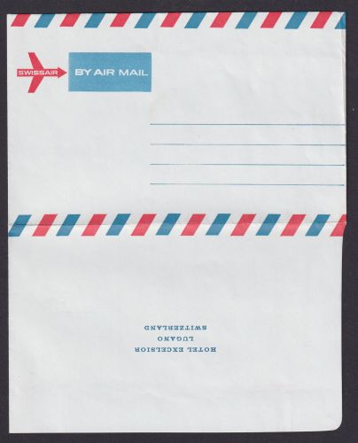 Flugpost Brief Air Mail Schweiz Swissair Ganzsache Aerogramm ohne Werteindruck