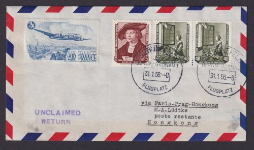 Frankreich Flugpost Brief Air Mail Air France schöne Vignette MIF DDR Schönefeld