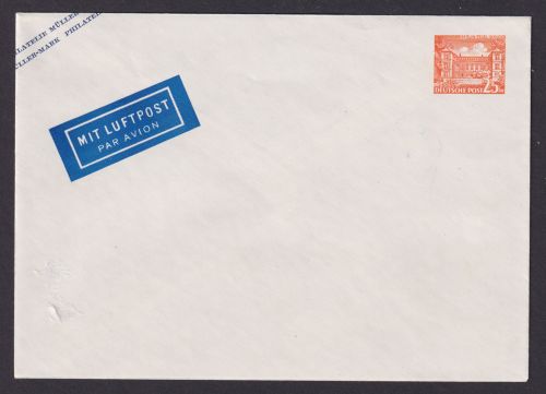 Flugpost Brief Air Mail Berlin Privatganzsache U Bauten mit Überdruck Philatelie