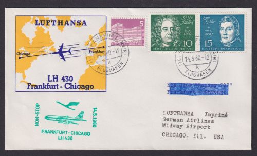 Flugpost Brief Air Mail gute Frankatur Beethoven Zusammendruck Kat 150,00 ++