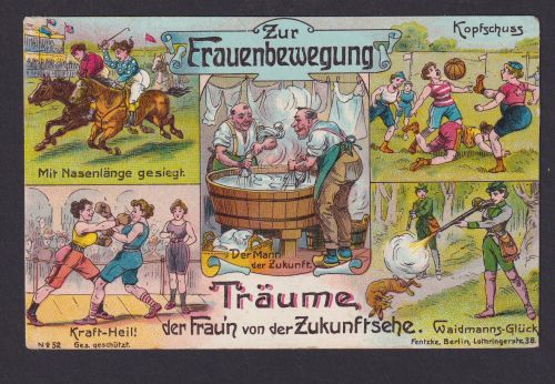 Ansichtskarte Scherzkarte Humor Zur Frauenbewegung Träume der Fraun von der