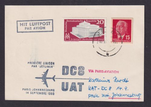 Flugpost Brief Air Mail DDR GAA Ganzsachenausschnitt Pieck gute Destination