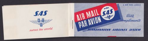 Flugpost Brief Air Mail SAS 6 Air mail Labels komplett Luxus postfrisch MNH