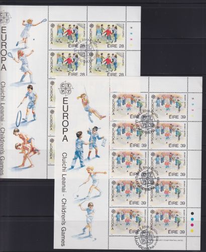 Irland Europa Kinderspiele 679-680 Kleinbogensatz Luxus gestempelt Sport