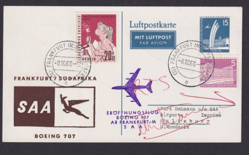 Flugpost Brief Berlin Privatganzsache Stadtbilder ZuF Bauten SAA Destination