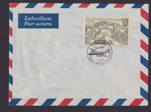 Flugpost Airmail Tschechoslowakei Brief Prag Santiago de Chile