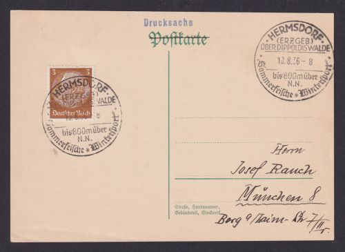 Hermsdorf Erzgebirge Sachsen Dippoldieswalde Deutsches Reich Karte SST