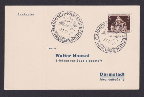 Auto TÜV Garmisch Partenkirchen Bayern Deutsches Reich Brief SST Kraftfahrzerug