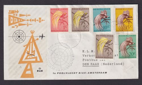 Flugpost Brief Air Mail Niederlande Neu Guinea Biak Amsterdam Polar Route
