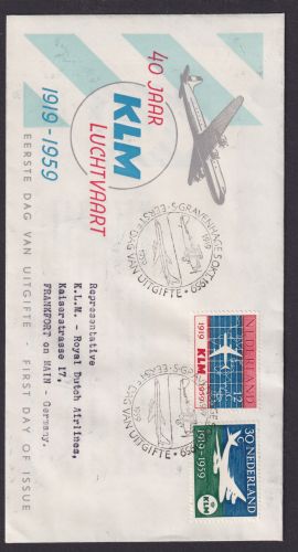 Flugpost Brief Air Mail Niederlande KLM Gravenhage Den Haag Frankfurt 1959