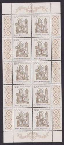 Bund 1762 Kleinbogen Zehnerbogen Bischof Wolfgang postfrisch MNH Kat 16,00
