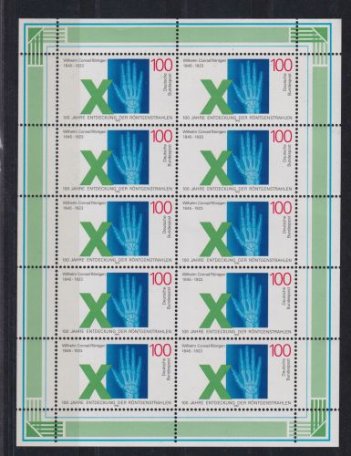 Bund Kleinbogen Zehnerbogen 1784 Röntgen Luxus postfrisch MNH Kat 13,00