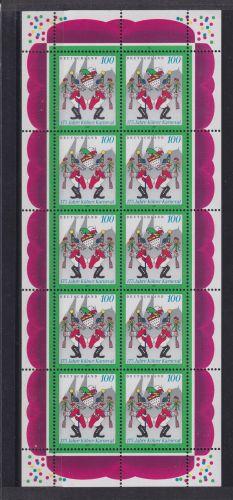 Bund Kleinbogen Zehnerbogen 1903 Karneval Köln postfrisch Kat 12,00