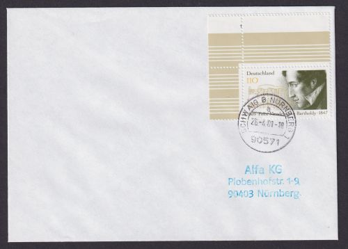 Abart Bund 1953 Mendelssohn Bartholdy Musik Komponist Bogenecke Leerfeld