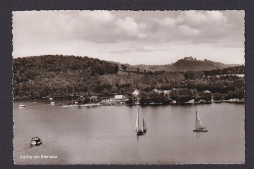 Ansichtskarte Edersee Hessen Segelboote Rehbach
