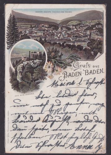 Litho Ansichtskarte Baden Baden Baden Württemberg