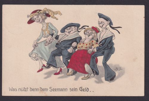 Ansichtskarte Scherzkarte Humor Semannsfeier mit Frauen