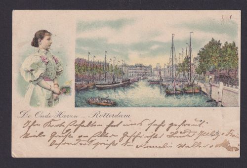 Litho Ansichtskarte Rotterdam Holland Niederlande Hafen Schiffe n. Diez