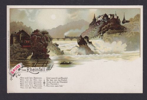 Litho Ansichtskarte Neuhausen Schaffhausen Schweiz Rheinfall