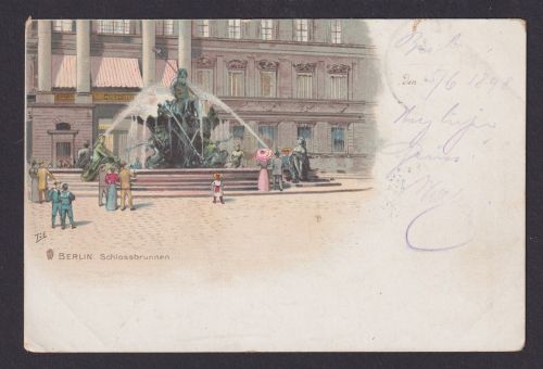 Litho Ansichtskarte Berlin Schlossbrunnen n. Oberhollabrunn Österreich