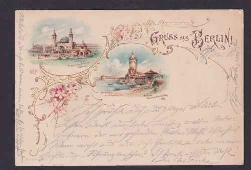 Litho Ansichtskarte Berlin Schmuckkarte Goldauflage n.Braunschweig Niedersachsen