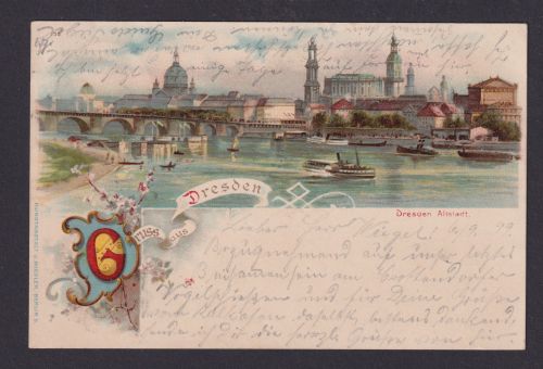 Litho Ansichtskarte Dresden Sachsen n. Wilkau Sachsen
