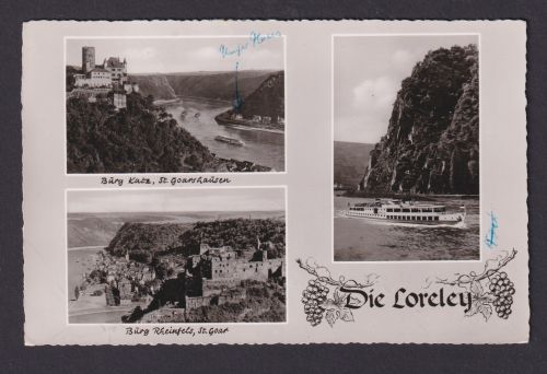 Ansichtskarte Loreley Rhein Rheinland Pfalz Ansichten n. Berlin Hermsdorf