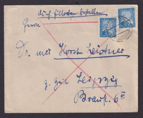 Deutsches Reich Eilboten Brief MEF 20 Pfg. Adler Leipzig Sachsen 1927