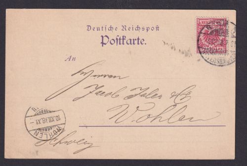Deutsches Reich Brief violetter Vordruck Reichspost Postkarte Barmen