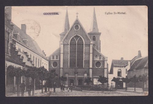 Ansichtskarte Feldpost Courtrai Belgien Eglise St. Michel Kirche n.