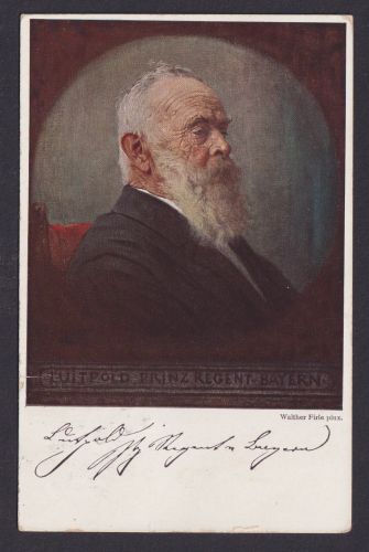 Altdeutschland Bayern Asnichtskarte Portrait Luitpold Prinz Regent Augsburg