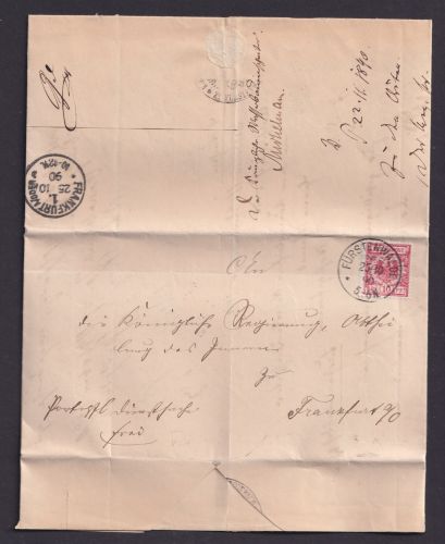 Deutsches Reich Brief EF Reichspost Adler K1 Fürstenwalde Gerichtsdokument Frank