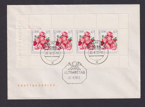 DDR 1778 Zusammendruck Heftchenblatt 14 Rosenausstellung Blumen FDC Kat. 50,00