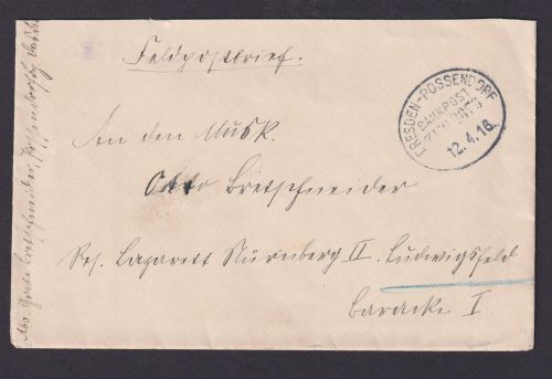 Briefmarken Bahnpost Deutsches Reich Feldpost Dresden Possendorf Zug 2873 ?