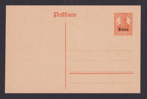 Briefmarken Besetzung Landespost Belgien Ganzsache Postkarte Germania Aufdruck