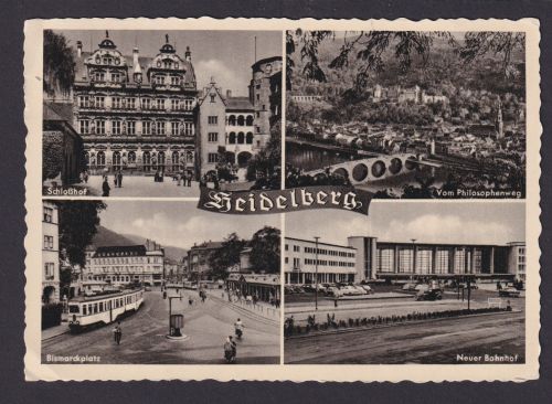 Ansichtskarte Heidelberg Baden Württemberg Philosophenweg Schloßhof Bismarck