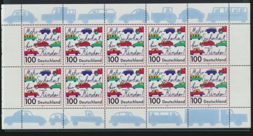 Bund Kleinbogen Zehnerbogen 1897 Kinder Straßenverkehr postfrisch Kat 13,00