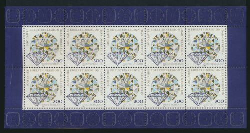Bund Kleinbogen Zehnerbogen Edelsteine Idar Oberstein postfrisch MNH Kat. 36,00