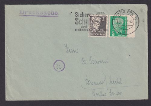 Briefmarken DDR Brief MIF Pieck + Persönlichkeiten Bahnpost Leipzig n Wismar