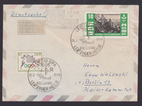 Briefmarken DDR Flugpost Brief SST 800 Jahre Leipziger Messe n Berlin BPA 7005
