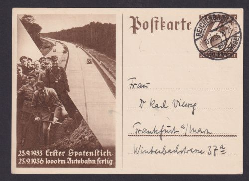 Reichenbach Eulengebirge Preußen Schlesien Deutsches Reich Ganzsache Frankfurt