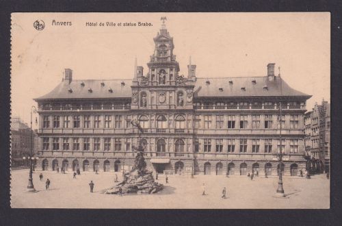 Ansichtskarte Anvers Antwerpen Belgien Hotel de Ville Denkmal Feldpost