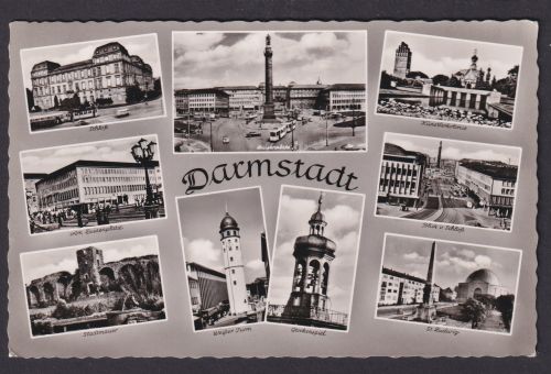 Ansichtskarte Darmstadt Hessen Schloß Luisenplatz Stadtmauer Weißer Turm