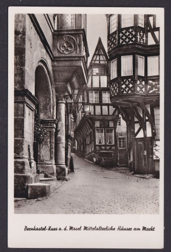 Ansichtskarte Bernkastel Kues Rheinland Pfalz Mittelalterliche Häuser Markt