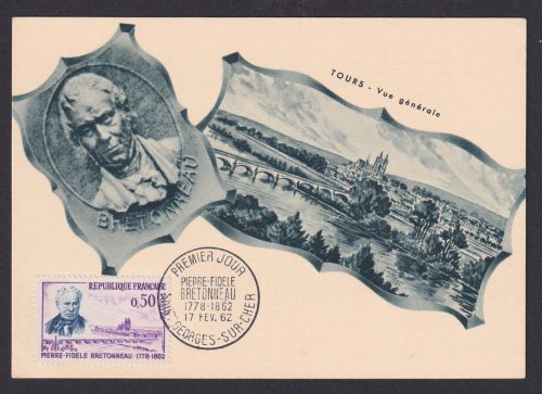 Briefmarken Frankreich 1381 Pierre F Bretonneau Arzt Medizin Ansichtskarte Tours