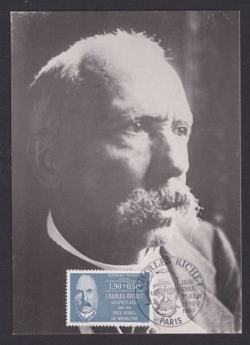 Briefmarken Frankreich 2592 Charles Richet Nobelpreisträger Medizin Maximumkarte